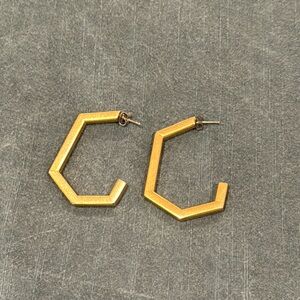 Madewell hexagonal gold earrings